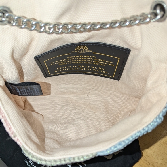 Kurt Geiger EUC Multicolor Pastel Crochet Shoulder Bag - Picture 9 of 11